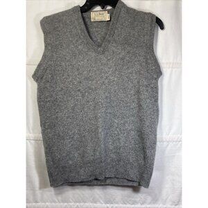 VTG 80s Era L..L. Bean Sz L Tall 100% Lambswool Made USA Sweater Vest Actual Med